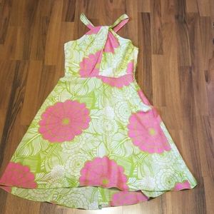 Trina Turk Pink Silk Floral Print Dress